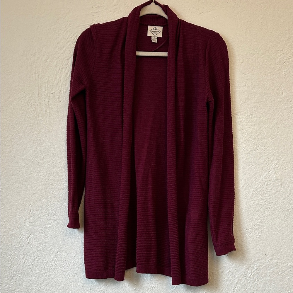 St. John's Bay Open-Front Cardigan Sweater - Wine